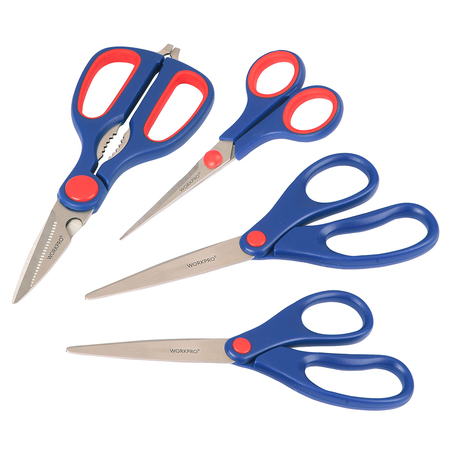 PRIME-LINE WORKPRO W000400  Scissors Set, Stainless Steel Blades, Molded Plastic Single Pack W000400
